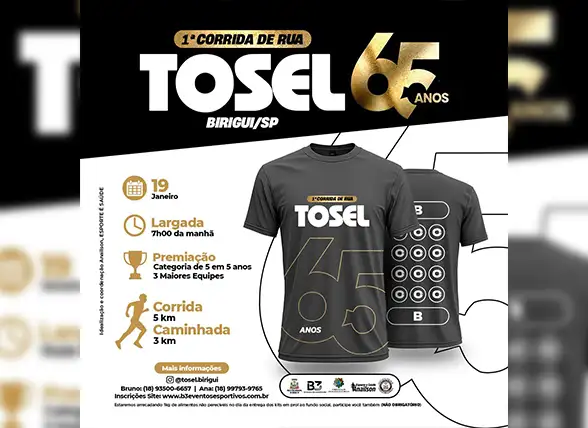 1º Corrida de Rua TOSEL 65 ANOS